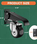 Retractable Workbench Casters With Quick Release Caster Plate Set Four Pack 600 Lb Load Capacity shown with dimensions
