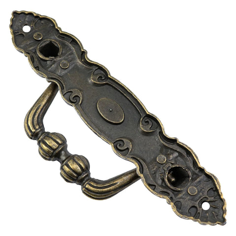 Retro Heart Lock Clasp Set handle for jewelry boxes, zinc alloy bronze finish with carved decoration, home decor accessory.