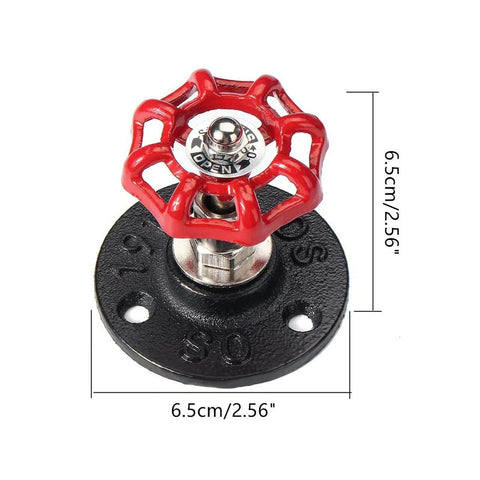 Red retro industrial-style iron door pull handle with 6.5cm mounted plate, for doors cabinets drawers kitchen wardrobe.