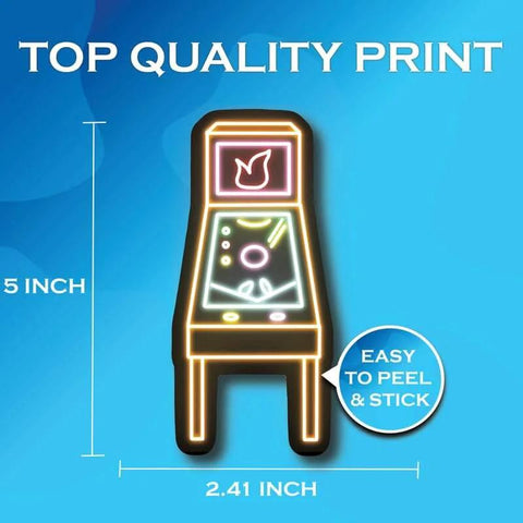 Lit Retro Pinball Sticker Pack Two Premium Vinyl Bumper Stickers 5 Inch Wide 2-Pack Made In USA Durable Laminated Vinyl
