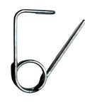 Close-up of a single wheel hub clip from the Twenty Reusable Cotter Pins Kit For Go Kart Racing Including Ten Small 1.125 Inch Pins And Ten Large 1.5 Inch Pins