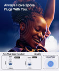 Reusable High Fidelity Musician Ear Plugs for Concerts and Loud Music Protection with 20 dB Noise Reduction, two sizes shown