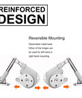 105 Degree Soft Closing Support Rod Hinges, Pull Down Bracket Hinge with reversible mounting design and detachable metal base