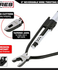 9-Inch Reversible Wire Twister Pliers With Auto Spring Loaded Return For Stainless Steel Safety Wire, Rugged Chrome Vanadium