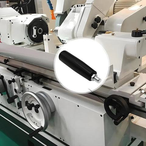 Revolving Hand Knob M10 Lathe Crank Knob Thread Handle 80mm Length shown on woodworking machine setup