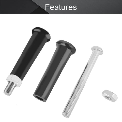 Revolving Handle Knobs M10 Threaded 22mm Head 100mm Height 2 Pack Plastic Metal for Machinery and Tools, components shown