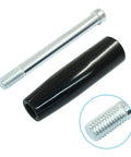 Revolving Handwheel Machine Handle With M10 X 100 MM Thread Rotating Grip For Lathe Machines, black and silver, chrome plated, close-up view.