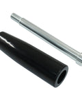 Revolving Handwheel Machine Handle with M10 x 100 MM Thread Rotating Grip for Lathe Machines, featuring black grip and chrome shaft.