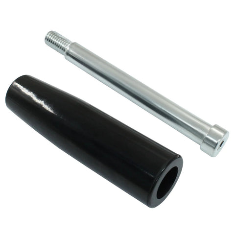 Revolving Handwheel Machine Handle with M10 x 100 MM Thread Rotating Grip for Lathe Machines, featuring black grip and chrome shaft.