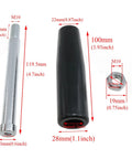 Revolving Steel Machine Handle M10 Thread Black Lathe Handle With Nut Hand Wheel Accessory product dimensions and components.