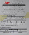 Assembly instructions and specifications for Rex tabletop and mat top chains and sprockets.