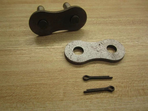 Connecting Link Rex 100 For Rexnord 698210218904 Pack Of 12 on table, showing individual high-strength steel components for conveyor belts.