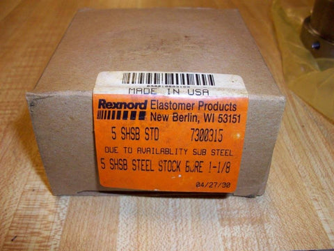 Box labeled Rexnord Elastomer Products with code 7300315, containing Omega Series Coupling Hub Built Tough For One Eighth Inch Bore And Two And Three Quarter Inch Hub Outside Diameter 7300315 Rexnord Reliable Power Transmission Part For Industrial Machinery.