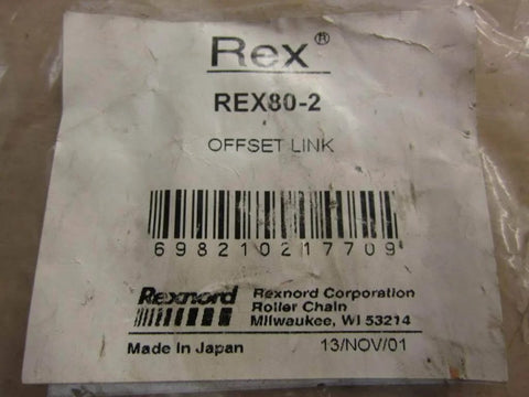 Label of Five Brand New Rexnord REX80-2 Offset Chain Links Lot Of Five Premium Grade Built To Handle Real Tough Jobs