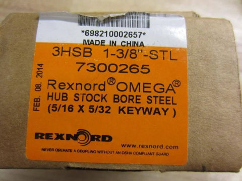 Label on box for Heavy Duty Shaft Coupling With 1.375 Inch Bore, 3 HSB, 5 by 16 Inch Inner Diameter, 5 by 32 Inch Outer Diameter.