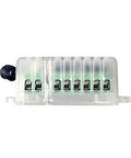 Wireless RF Remote Control Switch For DC Motors 12V 24V 36V Latched Model with clear casing and visible connectors, front view.