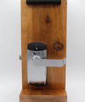 Front view of RFID Commercial Lever Door Lock With App Access Control And Includes 2 NFC Keycards Left Hand on wooden display