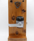 RFID Commercial Lever Door Lock With App Access Control And Includes 2 NFC Keycards Left Hand mounted on wood display