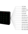 Wiring diagram for 13.56MHZ RFID Door Access Control With Keypad Waterproof Aluminum Frame Supports 10000 Card Users Includes 5 IC Cards