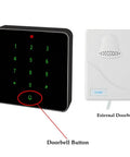 13.56MHZ RFID Door Access Control With Keypad Waterproof Aluminum Frame Supports 10000 Card Users Includes 5 IC Cards, front view