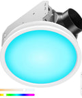 Bathroom Exhaust Fan With Dope RGB Lights 110 CFM Quiet 1 Sone Remote Control 3 Color Temperatures And 5 Brightness Levels shown