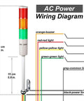 Industrial Signal Tower Light Set For Factory Floors With RGB LED Indicators 110V 3 Tiers LED Andon Light Without Sound
