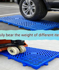 6-Piece Rhombic Plastic Pallet With Breathable Grid Ventilation For Interlocking Splice, 23.6 By 11.8 By 1.18 Inch Lightweight Floor Pallet supporting heavy vehicle and cart