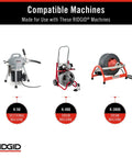RIDGID K-50 sectional and K-400, K-3800 drum machines for use with Heavy Duty 3 Inch C Cutter Cable Cleaning Tool for Drain Lines