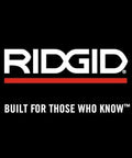 RIDGID logo with tagline 'Built for Those Who Know' on black background
