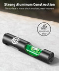 Close-up of Rifle Scope Leveling Kit with Precision Bubble Level for Aluminum Rails, featuring high visibility green bubble.
