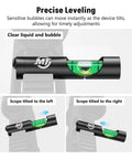 Rifle Scope Leveling Kit With Precision Bubble Level For Aluminum Rails Easy Install On Standard Mounts Ensures Accurate Alignment And Lock In Quick Fine Tuning High Visibility Green Bubble MidTen shown in close-up with green bubble