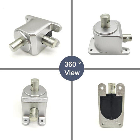 360-degree view of Right Angle Bevel Gearbox 1.5 Module 20 Teeth 90 Degree Drive Shaft 15mm For DIY, showing front and side angles.