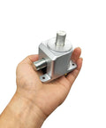 Right Angle Bevel Gearbox 1.5 Module 20 Teeth 90 Degree Drive Shaft 15mm for DIY, shown in hand for scale