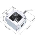 Right Angle Bevel Gearbox 1to1 6mm Shaft 1 Module 20 Teeth Aluminum Frame DIY with dimensions diagram