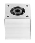 Right Angle Bevel Gearbox 1 To 1 20 Tooth Aluminum Frame 8mm Shaft, front view showing square aluminum housing