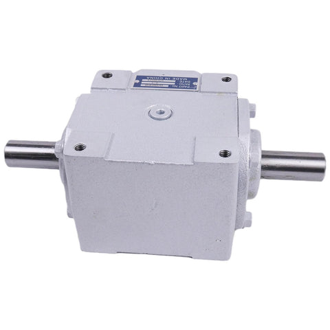 Right Angle Gearbox 1-Pack Right Angle Bevel Gearbox for Rotary Equipment visible with robust housing and dual shafts, used in industrial systems.