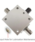Top view of Right Angle Bevel Gearbox 1.5 Module 20 Teeth 90 Degree Drive For DIY CNC showing lubrication input hole.
