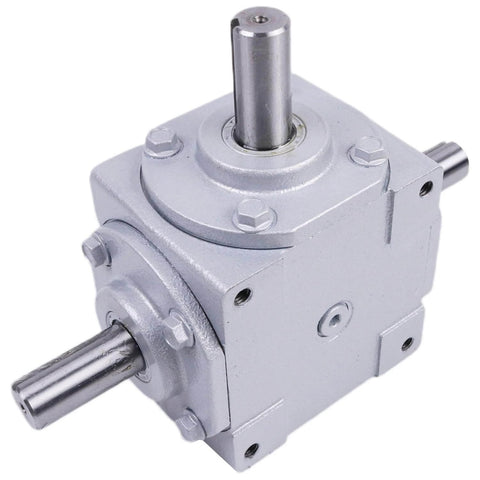 ✝️ Right Angle Gearbox 1-Pack Right Angle Bevel Gearbox for Rotary Equipment, metal housing, visible bevel gears.