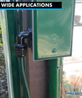 Half Inch Right Angle Cable Gland 14 NPT 20 Pack Nylon Cord Grip And Strain Relief installed on green enclosure
