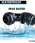Half Inch Right Angle Cable Gland 14 NPT 20 Pack Nylon Cord Grip And Strain Relief Built Tough Waterproof Adjustable Locknut