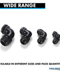 Half Inch Right Angle Cable Gland 14 NPT 20 Pack Nylon Cord Grip And Strain Relief Built Tough Waterproof.