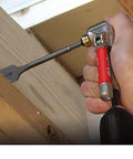 Using One Quarter Inch 90 Degree Angle Offset Power Groove Drive Adapter 49-22-8510 for tight space drilling in wood