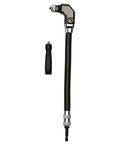 Right Angle Drill Attachment With 12 Inch Flexible Shaft For Tight Spaces 90 Degree Head Rapid Load Magnetic Bit Change And Enhanced Holding Power For Durable Drilling In Confined Areas, showing the attachment and flex shaft.