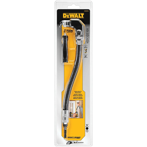 Packaging of Right Angle Drill Attachment With 12 Inch Flexible Shaft For Tight Spaces 90 Degree Head Rapid Load Magnetic Bit Change