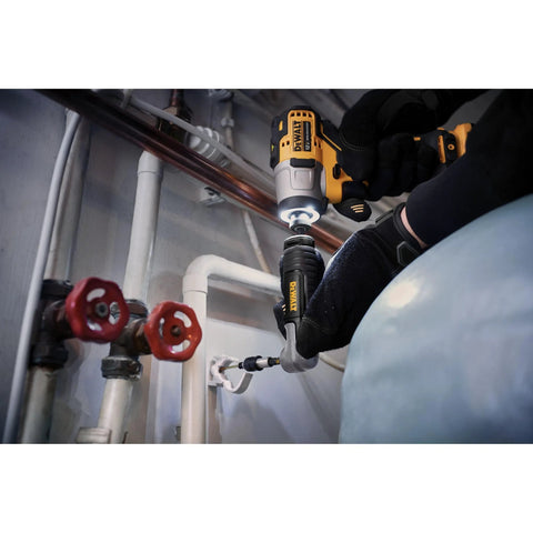 Using Right Angle Drill Attachment 4-In-1 System With 12-Inch Compact Straight Flexible Shaft 90 Degree Drill Adapter in tight space