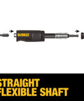 Right Angle Drill Attachment 4-In-1 System With 12-Inch Compact Straight Flexible Shaft 90 Degree Drill Adapter diagram