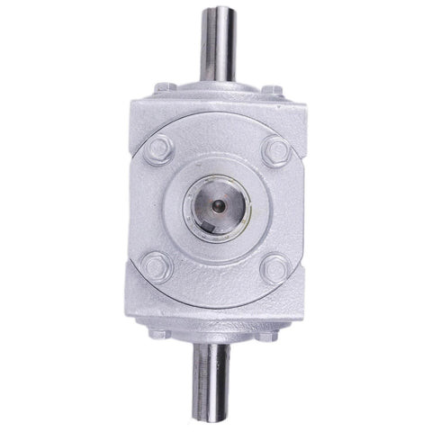 ✝️ Right Angle Gearbox 1-Pack Right Angle Bevel Gearbox for Rotary Equipment front view showing metal casing and input shafts