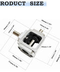 Right Angle Gearbox Bevel Drive OneToOne 10mm Output Shafts Al Frame ProGrade with dimensions and visible bevel gears.