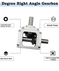 Right Angle Gearbox Bevel Drive OneToOne 10mm Output Shafts Al Frame ProGrade showing aluminum frame and stainless shafts