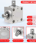 Right Angle Gearbox 90 Degree Drive 1 To 1 Torque 15mm Shaft Aluminum Housing with product details and close-up view.